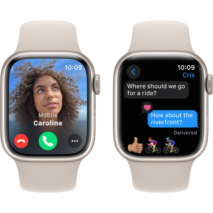 Apple Watch Series 9 GPS + Cellular 41mm Starlight Aluminium Case with Starlight Sport Band - M/L,Model A2982