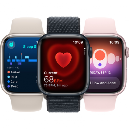 Apple Watch Series 9 GPS + Cellular 41mm Starlight Aluminium Case with Starlight Sport Band - M/L,Model A2982