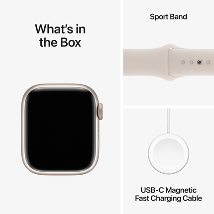 Apple Watch Series 9 GPS + Cellular 41mm Starlight Aluminium Case with Starlight Sport Band - M/L,Model A2982