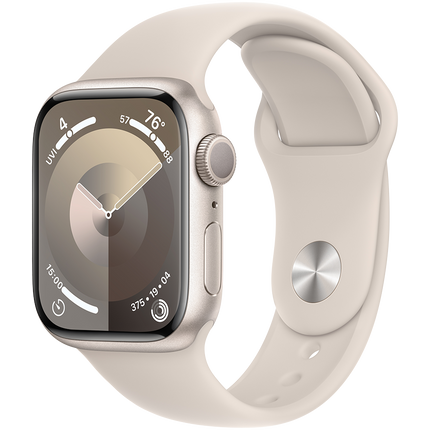 Apple Watch Series 9 GPS + Cellular 41mm Starlight Aluminium Case with Starlight Sport Band - M/L,Model A2982