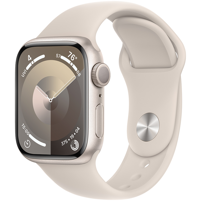 Apple Watch Series 9 GPS + Cellular 41mm Starlight Aluminium Case with Starlight Sport Band - M/L,Model A2982
