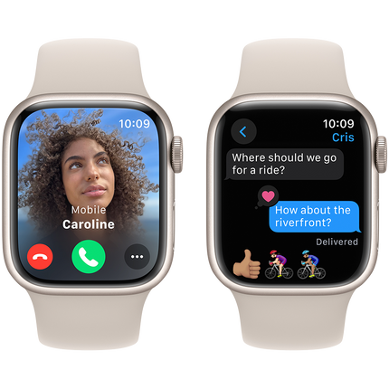 Apple Watch Series 9 GPS + Cellular 41mm Starlight Aluminium Case with Starlight Sport Band - M/L,Model A2982