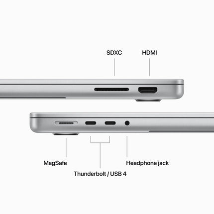 14-inch MacBook Pro: Apple M3 chip with 8‑core CPU and 10‑core GPU, 1TB SSD - Silver,Model A2918