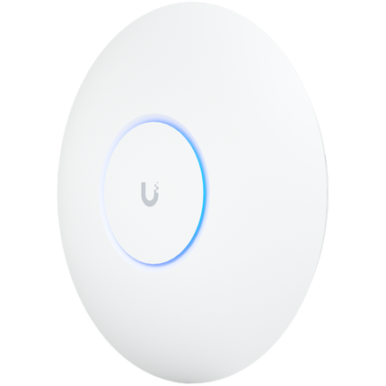 UBIQUITI U6 Pro; WiFi 6; 6 spatial streams; 140 m² (1,500 ft²) coverage; 350+ connected devices; Powered using PoE; GbE uplink.