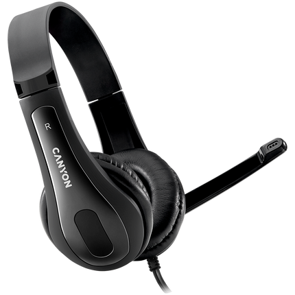 CANYON PC headset HSC-1 PC Mic Flat 2m Black