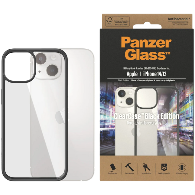 PanzerGlass ClearCase Apple iPhone 14 | 13 | Black
