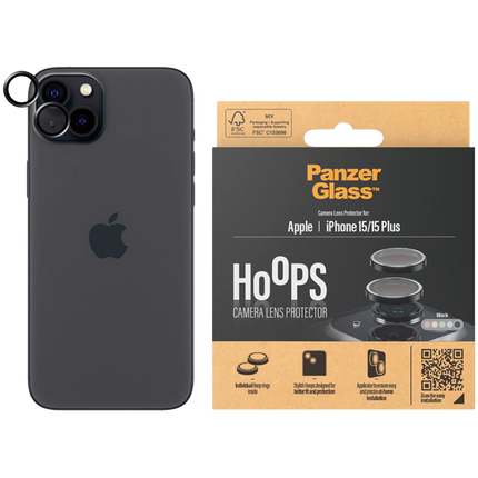 PanzerGlass Hoops Camera Lens Protector iPhone 15 | 15 Plus | Black