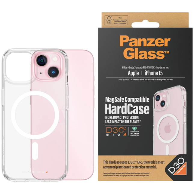 PanzerGlass HardCase MagSafe Compatible with D3O iPhone 15