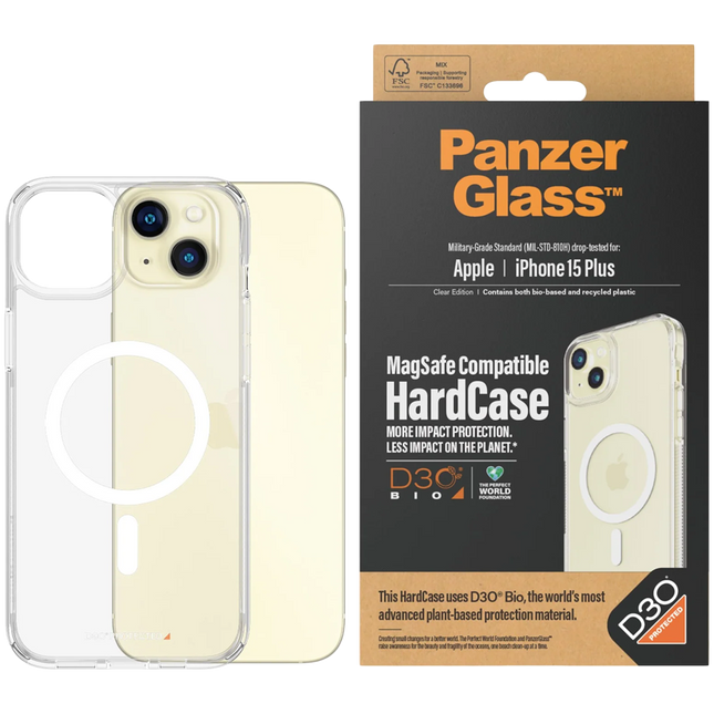 PanzerGlass HardCase MagSafe Compatible with D3O iPhone 15 Plus