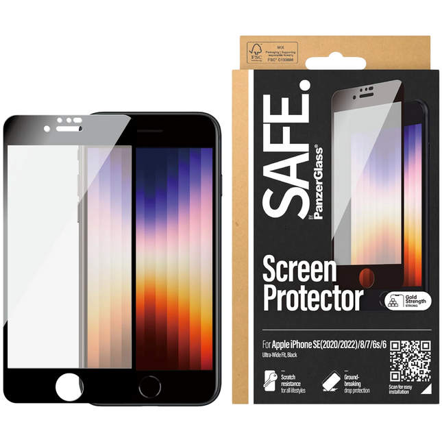SAFE. by PanzerGlass Screen Protector Apple iPhone 8 | 7  | 6 | 6s | SE (2020/2022) | Edge-to-Edge