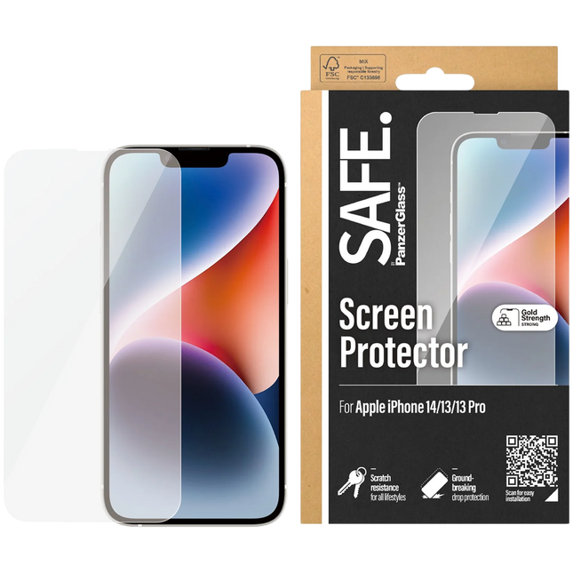 SAFE. by PanzerGlass Screen Protector Apple iPhone 14 | 13 | 13 Pro | Ultra-Wide Fit