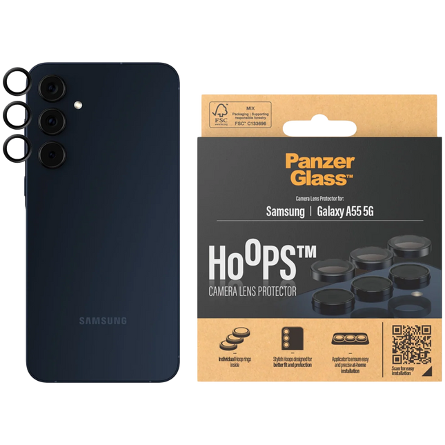 PanzerGlass Hoops Camera Lens Protector Samsung Galaxy New A54 5G | Black