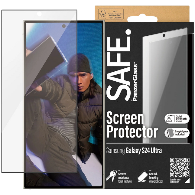 SAFE. by PanzerGlass Screen Protector Samsung S 2024 Ultra | Ultra-Wide Fit w. EasyAligner