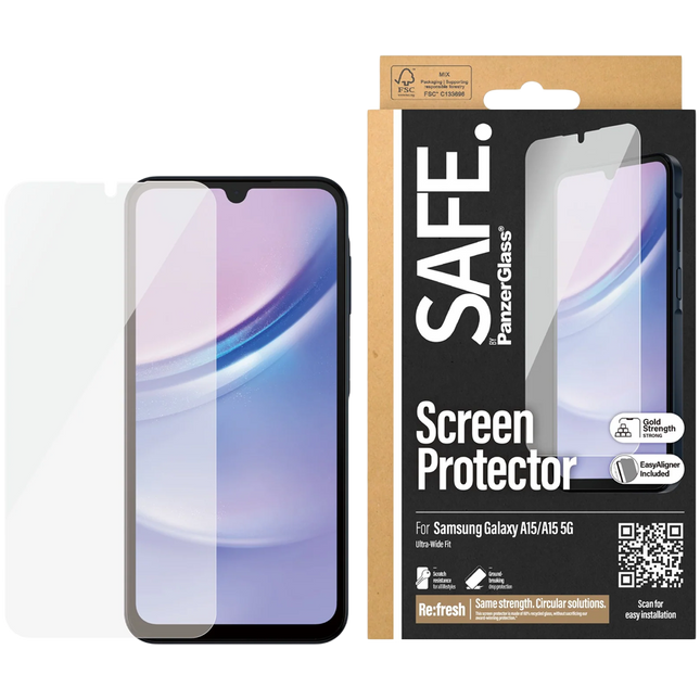 SAFE. by PanzerGlass Screen Protector by Samsung New A14 | A14 5G | Ultra-Wide Fit