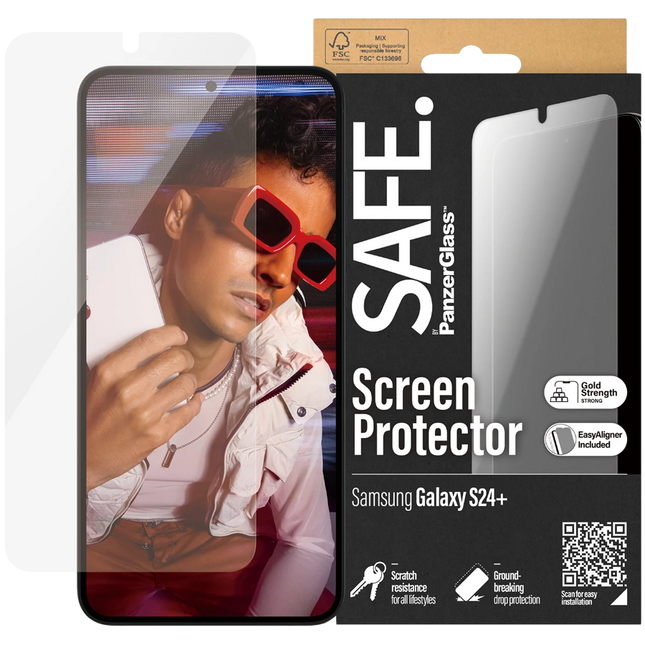 SAFE. by PanzerGlass Screen Protector Samsung S24 Plus Ultra-Wide Fit w. EasyAligner