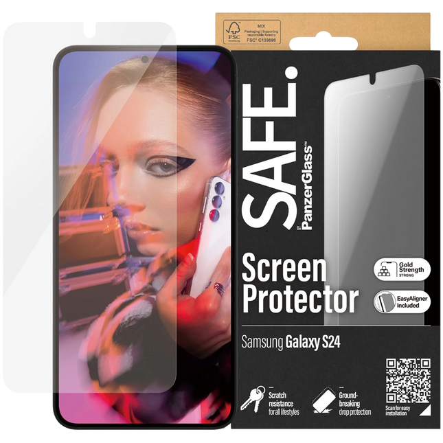 SAFE. by PanzerGlass Screen Protector Samsung Galaxy S24 Ultra-Wide Fit w. EasyAligner