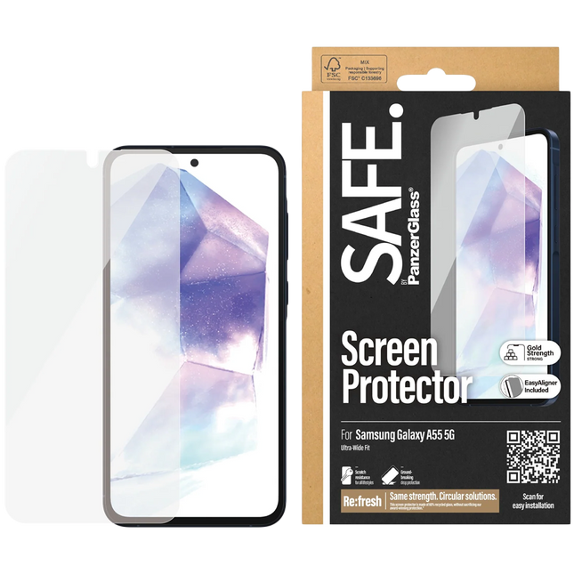 SAFE. by PanzerGlass Screen Protector Samsung Galaxy New A54 5G | Ultra-Wide Fit