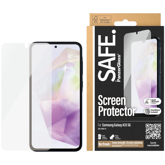 SAFE. by PanzerGlass Screen Protector Samsung Galaxy New A34 5G | Ultra-Wide Fit