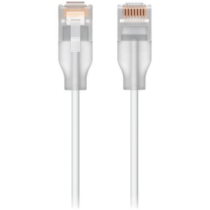 Ubiquiti UACC-Cable-Patch-EL-0.3M-W Nano-thin patch cable with 2.5 GbE support designed to show Etherlighting effects