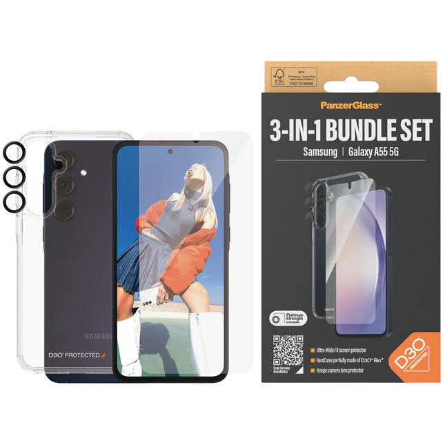 PanzerGlass Samsung Galaxy A55 5G UWF Bundle