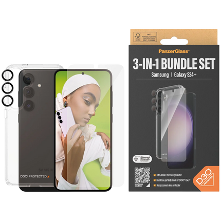 PanzerGlass 3-in-1 Protection Pack Samsung Galaxy S 2024 Plus | Ultra-Wide Fit