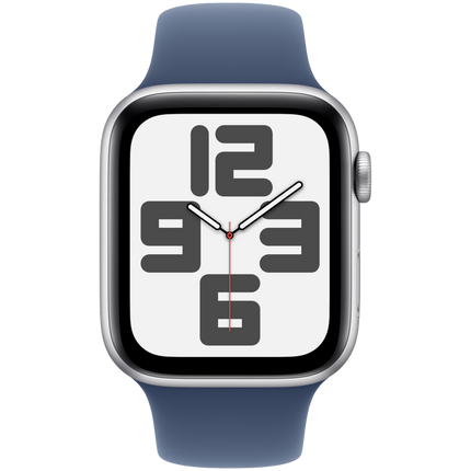 Apple Watch SE GPS 44mm Silver Aluminium Case with Denim Sport Band - S/M,Model A2723