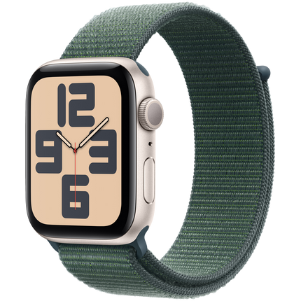 Apple Watch SE GPS 40mm Starlight Aluminium Case with Lake Green Sport Loop,Model A2722