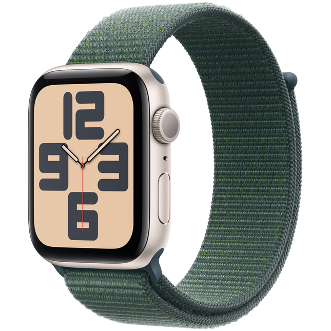 Apple Watch SE GPS 40mm Starlight Aluminium Case with Lake Green Sport Loop,Model A2722