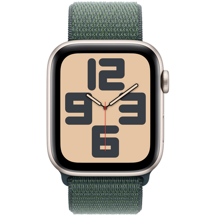 Apple Watch SE GPS 40mm Starlight Aluminium Case with Lake Green Sport Loop,Model A2722