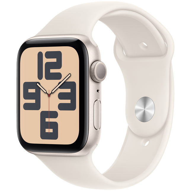 Apple Watch SE GPS 44mm Starlight Aluminium Case with Starlight Sport Band - M/L,Model A2723