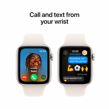 Apple Watch SE GPS 44mm Starlight Aluminium Case with Starlight Sport Band - S/M,Model A2723