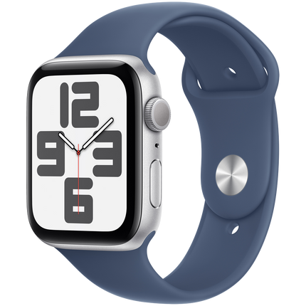 Apple Watch SE GPS 40mm Silver Aluminium Case with Denim Sport Band - M/L,Model A2722