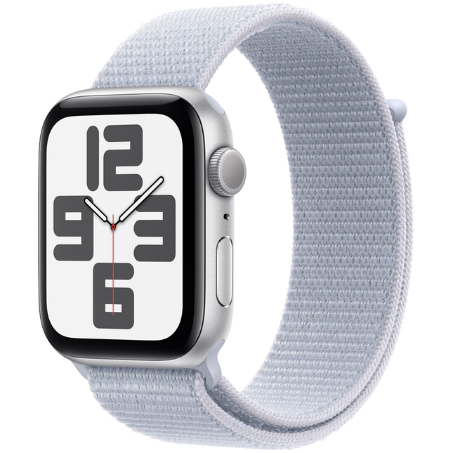 Apple Watch SE GPS 40mm Silver Aluminium Case with Blue Cloud Sport Loop,Model A2722