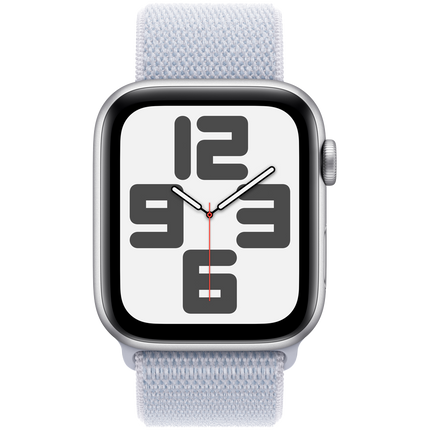 Apple Watch SE GPS 40mm Silver Aluminium Case with Blue Cloud Sport Loop,Model A2722