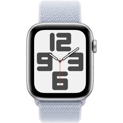 Apple Watch SE GPS 40mm Silver Aluminium Case with Blue Cloud Sport Loop,Model A2722
