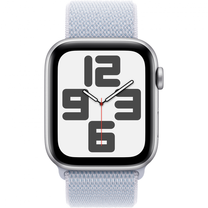 Apple Watch SE GPS 44mm Silver Aluminium Case with Blue Cloud Sport Loop,Model A2723