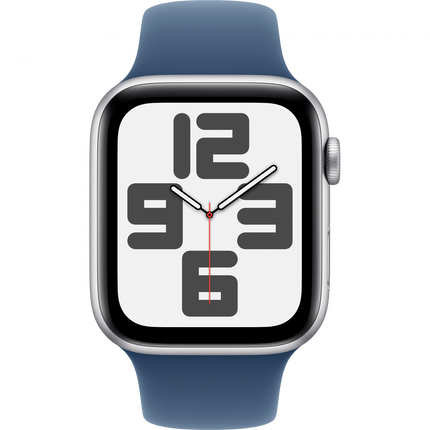 Apple Watch SE GPS + Cellular 44mm Silver Aluminium Case with Denim Sport Band - S/M,Model A2724