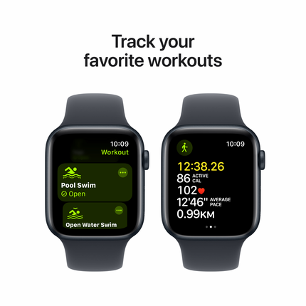 Apple Watch SE GPS + Cellular 44mm Midnight Aluminium Case with Midnight Sport Band - S/M,Model A2724