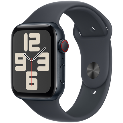 Apple Watch SE GPS + Cellular 44mm Midnight Aluminium Case with Midnight Sport Band - S/M,Model A2724