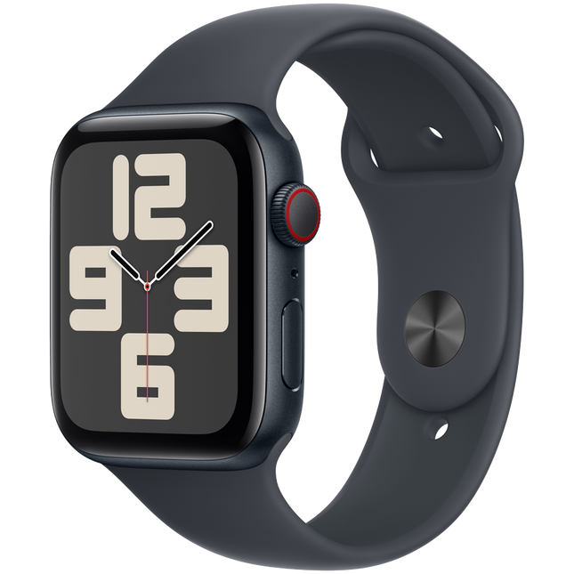 Apple Watch SE GPS + Cellular 44mm Midnight Aluminium Case with Midnight Sport Band - S/M,Model A2724