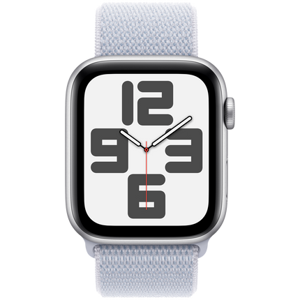 Apple Watch SE GPS + Cellular 40mm Silver Aluminium Case with Blue Cloud Sport Loop,Model A2725
