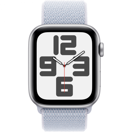 Apple Watch SE GPS + Cellular 40mm Silver Aluminium Case with Blue Cloud Sport Loop,Model A2725