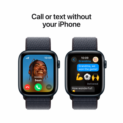 Apple Watch SE GPS + Cellular 44mm Midnight Aluminium Case with Ink Sport Loop,Model A2724