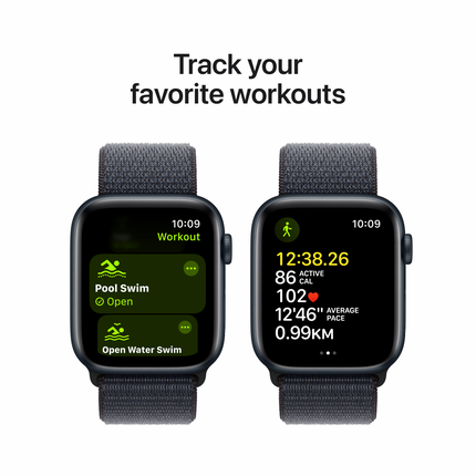 Apple Watch SE GPS + Cellular 44mm Midnight Aluminium Case with Ink Sport Loop,Model A2724