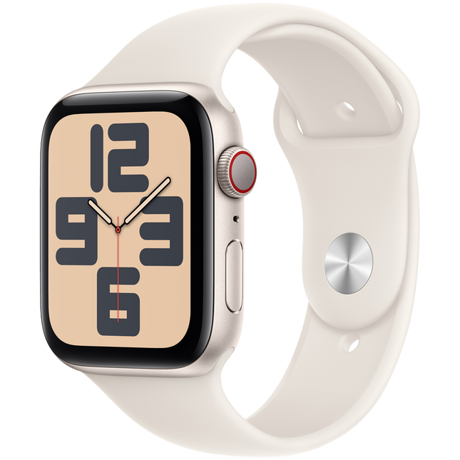 Apple Watch SE GPS + Cellular 40mm Starlight Aluminium Case with Starlight Sport Band - S/M,Model A2725