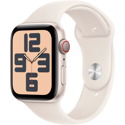 Apple Watch SE GPS + Cellular 44mm Starlight Aluminium Case with Starlight Sport Band - S/M,Model A2724