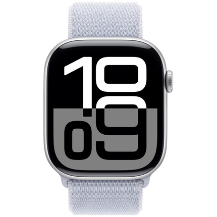 Apple Watch Series 10 GPS 46mm Silver Aluminium Case with Blue Cloud Sport Loop,Model A2999