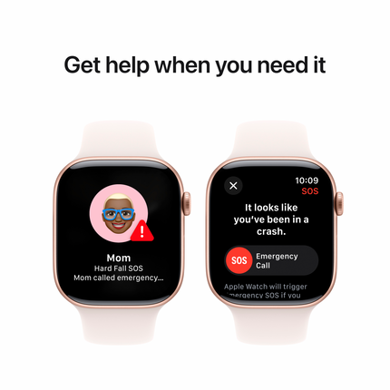 Apple Watch Series 10 GPS 42mm Rose Gold Aluminium Case with Light Blush Sport Band - M/L,Model A2997