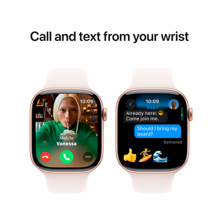 Apple Watch Series 10 GPS 42mm Rose Gold Aluminium Case with Light Blush Sport Band - M/L,Model A2997