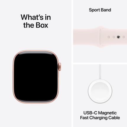 Apple Watch Series 10 GPS 42mm Rose Gold Aluminium Case with Light Blush Sport Band - M/L,Model A2997